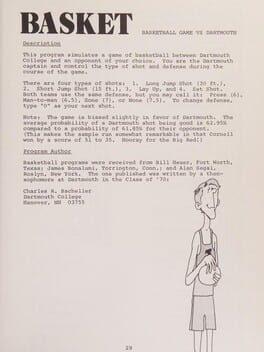 PDP 10 Timesharing Basketball