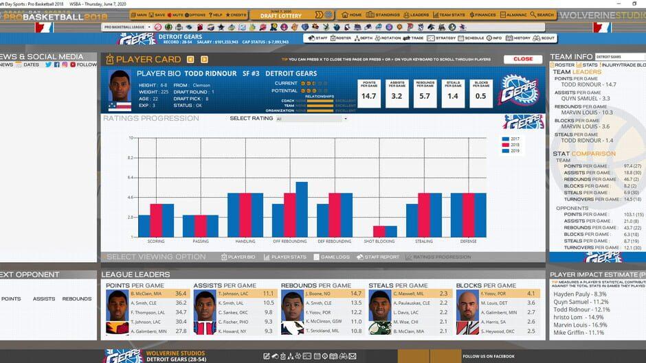 Draft Day Sports: Pro Basketball 2018 screenshot 1