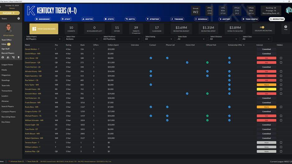 Draft Day Sports: College Football 2025 screenshot 2