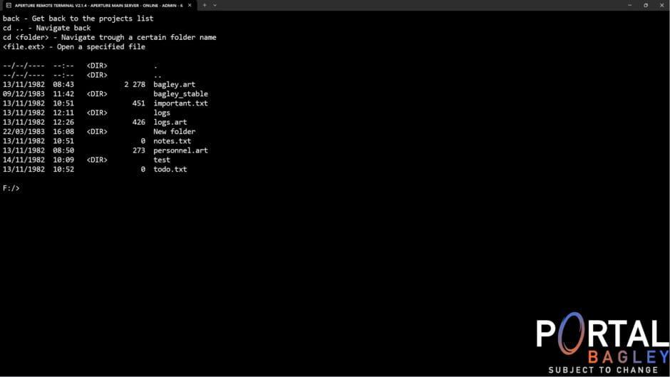 Portal Bagley: Aperture Remote Terminal screenshot 4