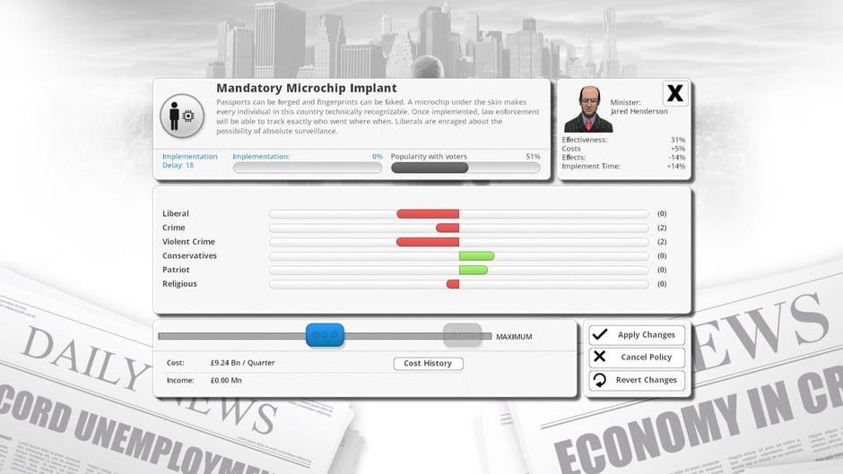 Democracy 3: Clones and Drones screenshot 1