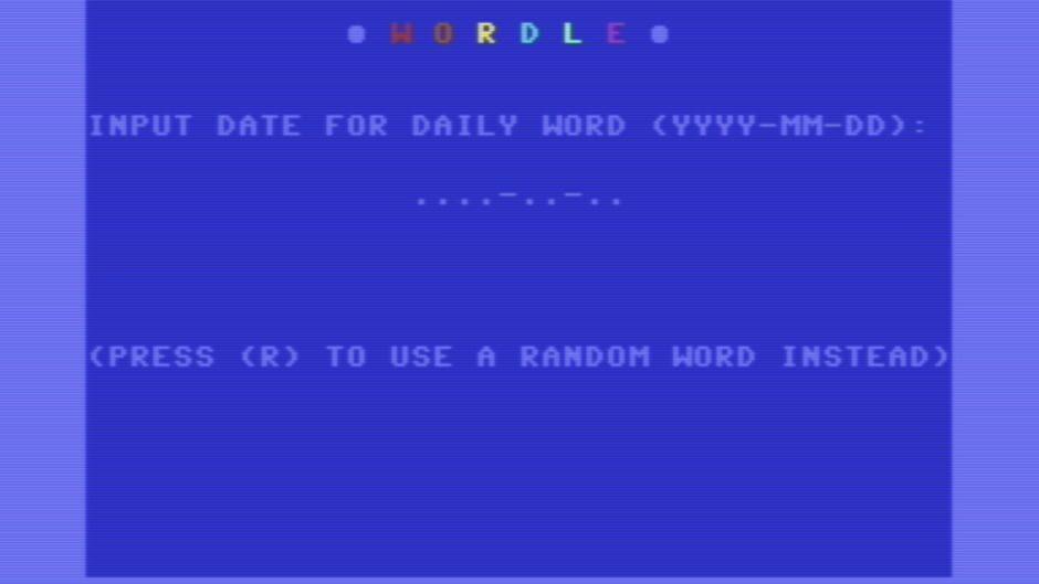 Wordle for Commodore 64 screenshot 2
